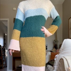 Long Sleeve Sweater Dress with Bell Sleeves